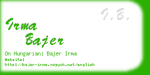 irma bajer business card